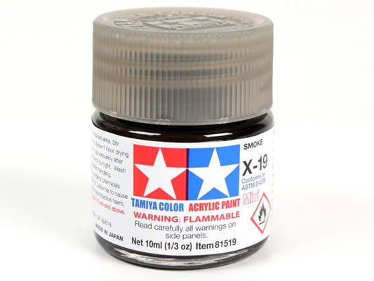 Tamiya acrylic paint mini X-19 Smoke 10ml jar