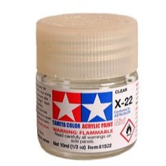 Tamiya acrylic paint mini X-22 Clear 10ml jar