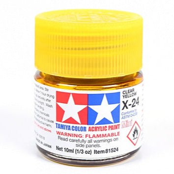 Tamiya acrylic paint mini X-24 Clear Yellow 10ml jar