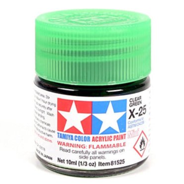 Tamiya acrylic paint mini X-25 Clear Green 10ml jar