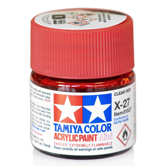Tamiya acrylic paint mini X-27 Clear Red 10ml jar