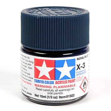 Tamiya acrylic paint mini X-3 Royal Blue 10ml jar