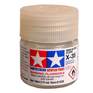 Tamiya acrylic paint mini X-35 Semi Gloss Clear 10ml jar