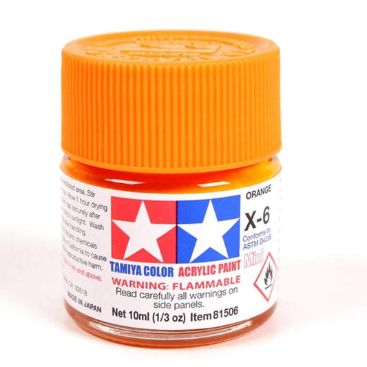 Tamiya acrylic paint mini X-6 Orange 10ml jar