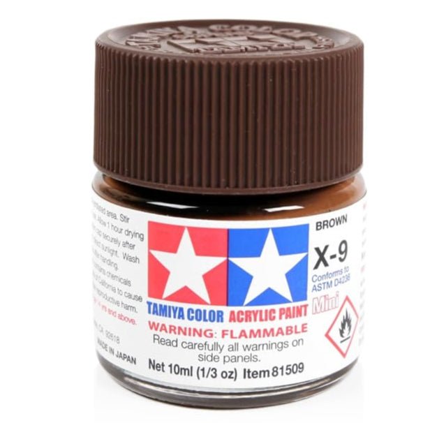 Tamiya acrylic paint mini X-9 Brown 10ml jar