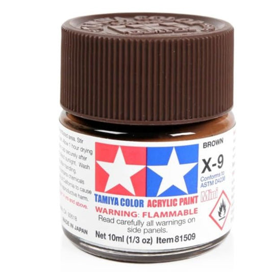 Tamiya acrylic paint mini X-9 Brown 10ml jar