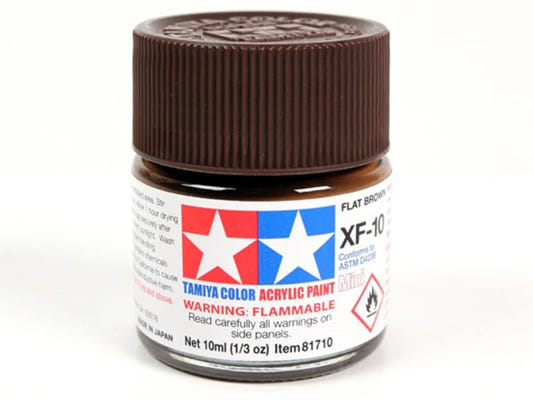 Tamiya acrylic paint mini XF-10 Flat Brown 10ml jar
