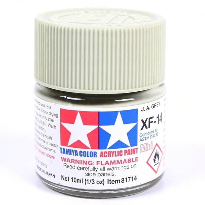 Tamiya acrylic paint mini XF-14 J.A. Grey 10ml jar