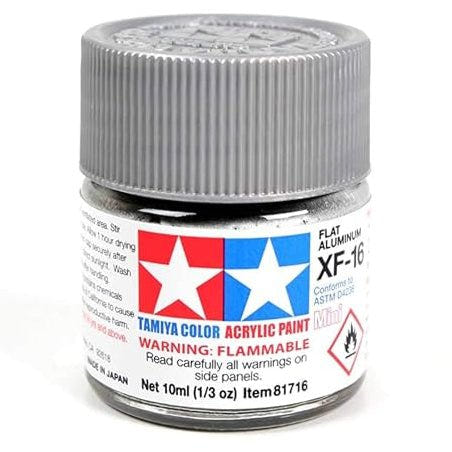Tamiya acrylic paint mini XF-16 Flat Aluminium 10ml jar