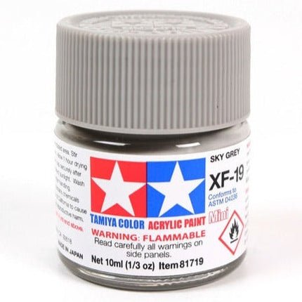 Tamiya acrylic paint mini XF-19 Sky Grey 10ml jar