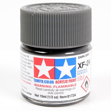 Tamiya acrylic paint mini XF-24 Dark Grey 10ml jar