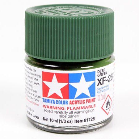 Tamiya acrylic paint mini XF-26 Deep Green 10ml jar