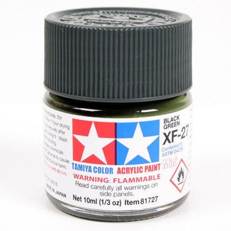 Tamiya acrylic paint mini XF-27 Black Green 10ml jar