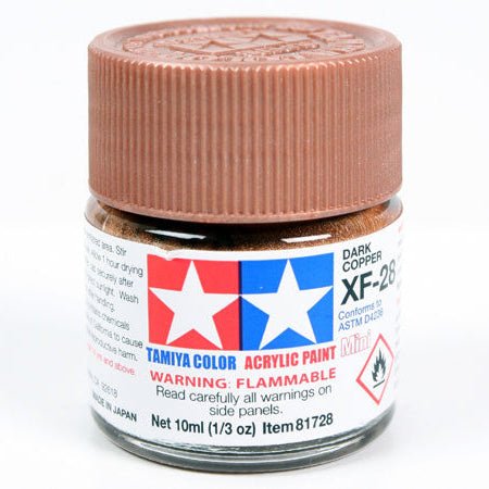Tamiya acrylic paint mini XF-28 Dark Copper 10ml jar