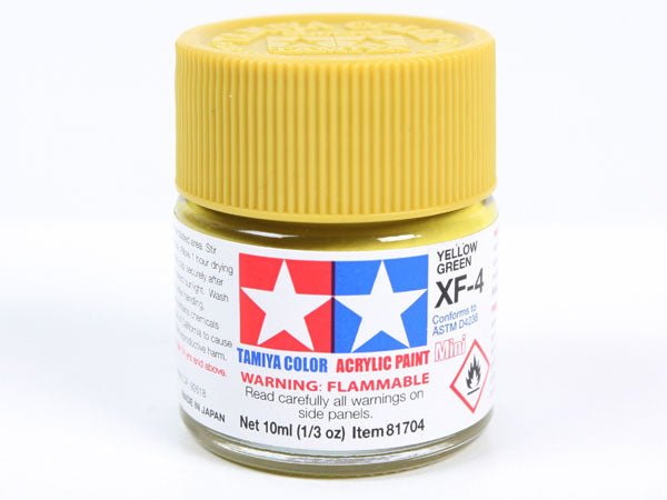 Tamiya acrylic paint mini XF-4 Yellow Green 10ml jar