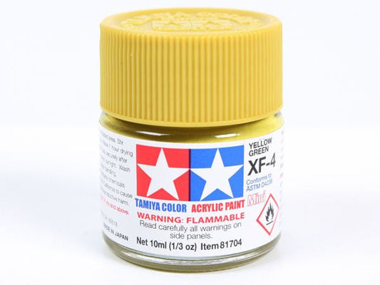 Tamiya acrylic paint mini XF-4 Yellow Green 10ml jar