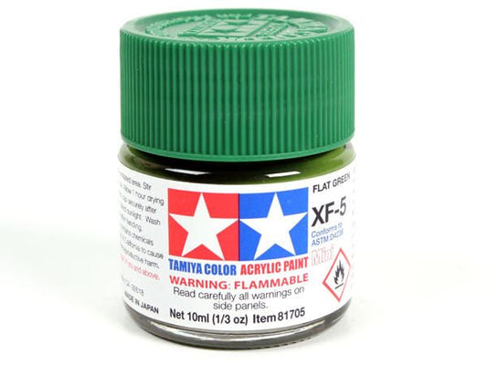 Tamiya acrylic paint mini XF-5 Flat Green 10ml jar