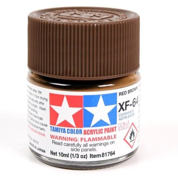 Tamiya acrylic paint mini XF-64 Red Brown 10ml jar