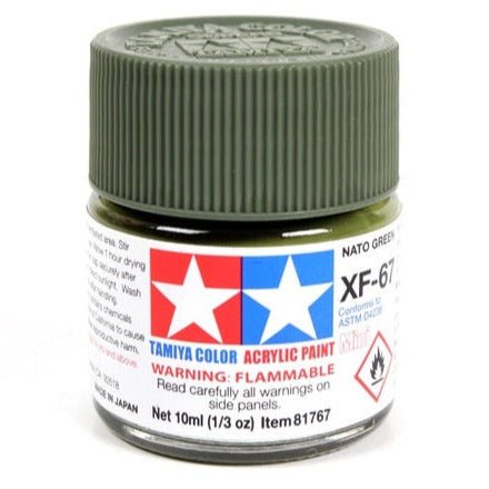 Tamiya acrylic paint mini XF-67 NATO Green 10ml jar