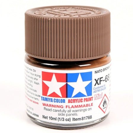 Tamiya acrylic paint mini XF-68 NATO Brown 10ml jar
