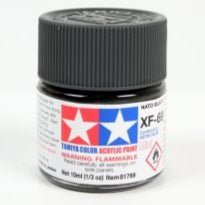 Tamiya acrylic paint mini XF-69 NATO Black 10ml jar