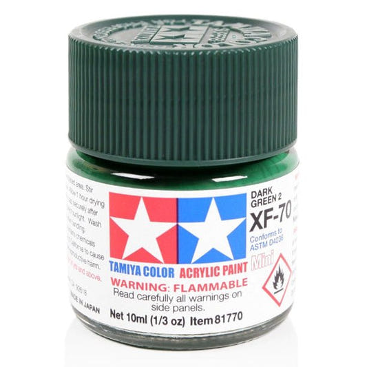 Tamiya acrylic paint mini XF-70 Dark Green 2 (IJN) 10ml jar