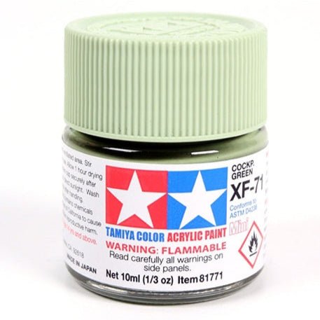 Tamiya acrylic paint mini XF-71 Cockpit Green 10ml jar
