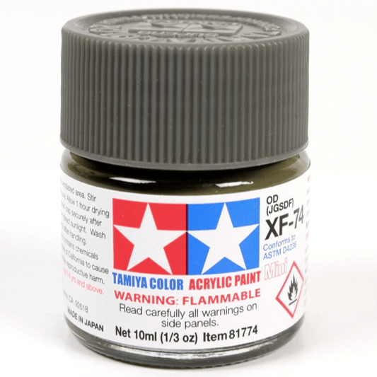 Tamiya acrylic paint mini XF-74 Olive Drab (JGSDF) 10ml jar