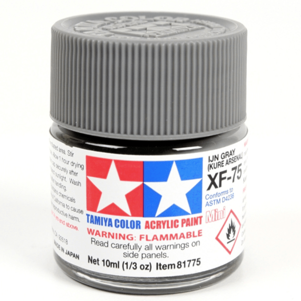 Tamiya acrylic paint mini XF-75 IJN Grey Kure 10ml jar