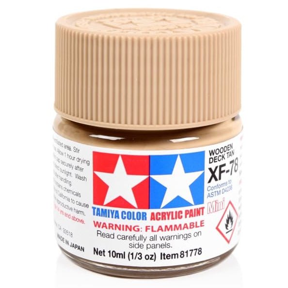 Tamiya acrylic paint mini XF-78 Wooden Deck Tan 10ml jar