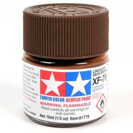 Tamiya acrylic paint mini XF-79 Lino Deck Brown 10ml jar