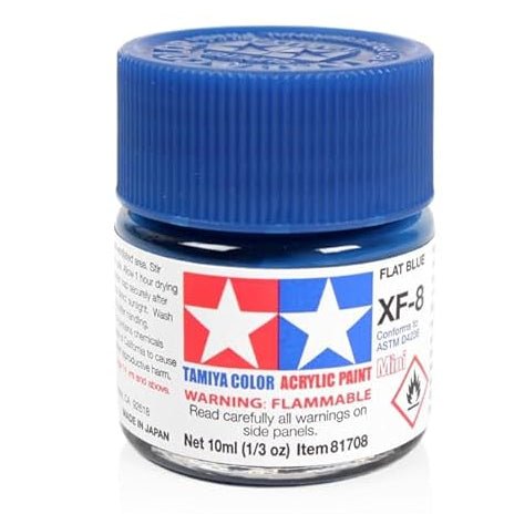 Tamiya acrylic paint mini XF-8 Flat Blue 10ml jar