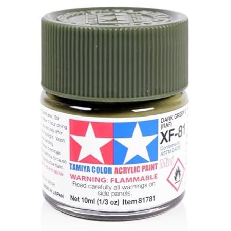 Tamiya acrylic paint mini XF-81 RAF Dark Green 2 10ml jar