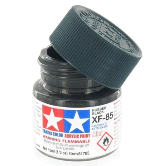 Tamiya acrylic paint mini XF-85 Rubber Black 10ml jar