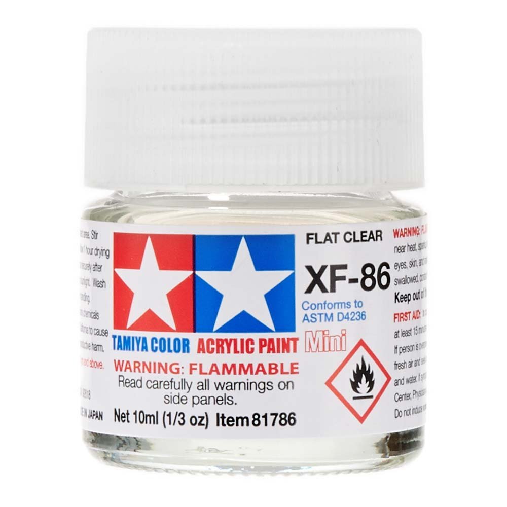 Tamiya acrylic paint mini XF-86 Flat Clear 10ml jar