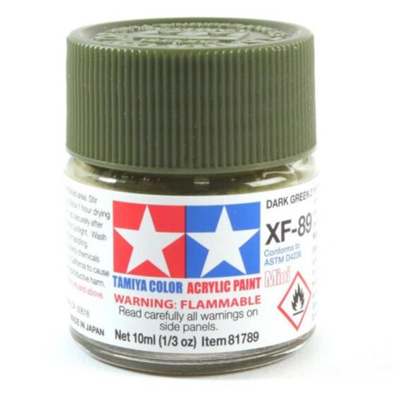 Tamiya acrylic paint mini XF-89 Dark Green 2 10ml jar