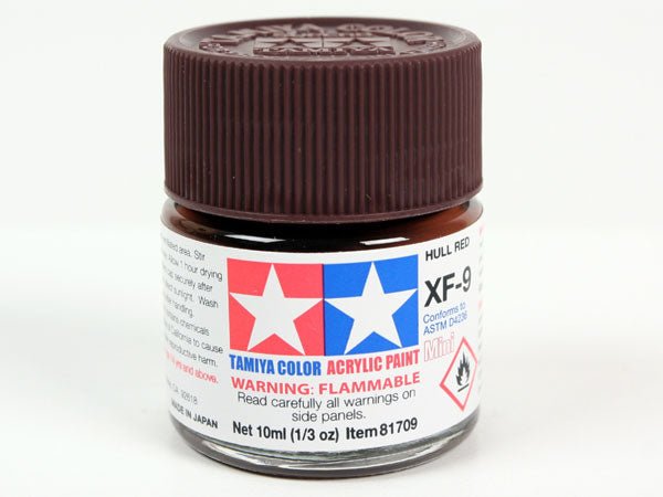 Tamiya acrylic paint mini XF-9 Hull Red 10ml jar