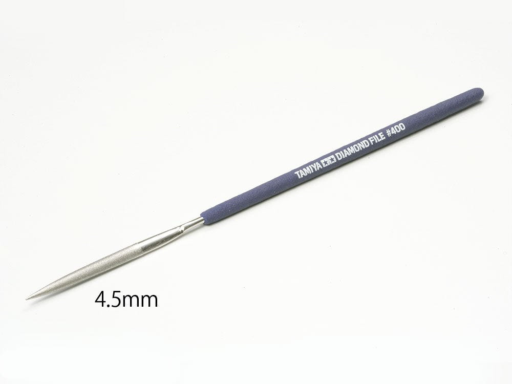 Tamiya Diamond File for Photo Etch with blue grip handle and fine 4.5mm wide diamond tip