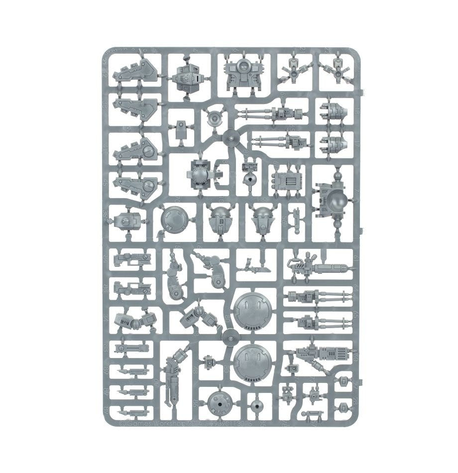 T'au Empire Crisis Battlesuits unpainted plastic sprue, frame 1 of 2