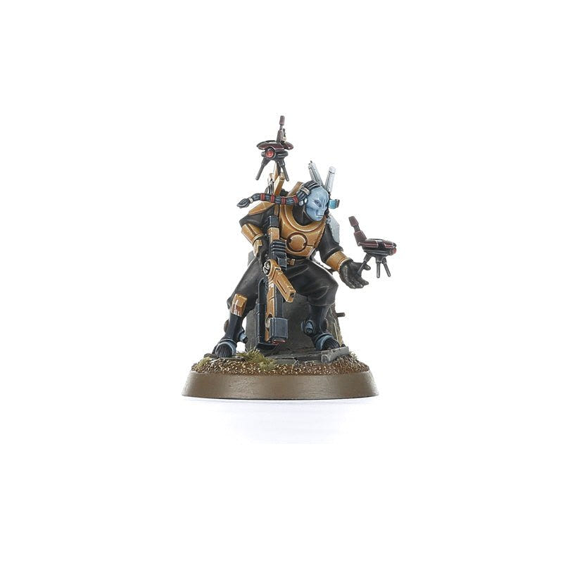 Painted T'au Empire Darkstrider miniature, alternate angle on its round base