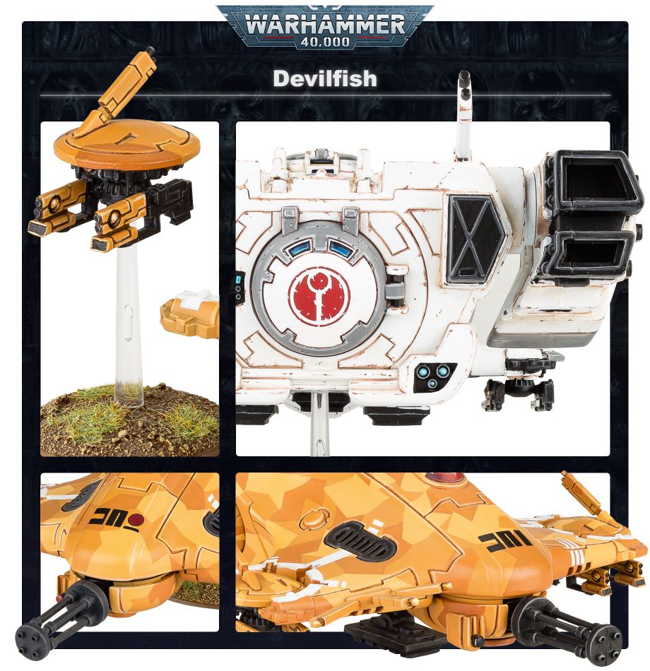 T'au Empire: Devilfish model detail - Loaded Dice