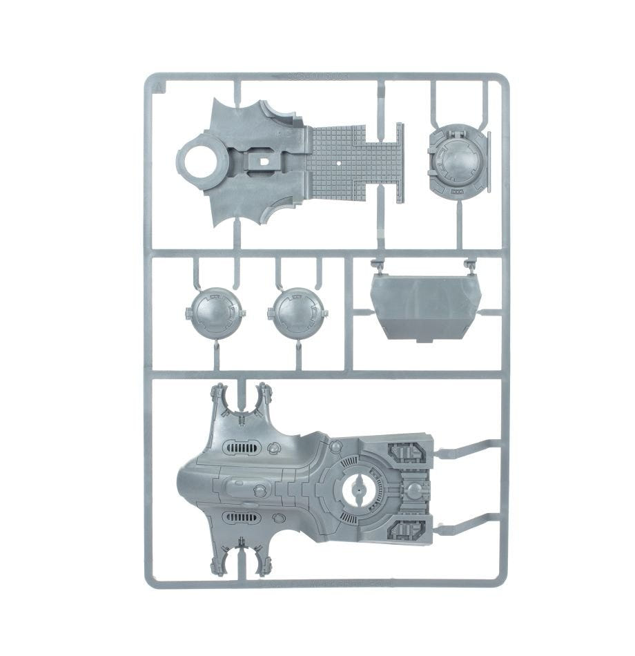 T'au Empire Devilfish unpainted plastic sprue, frame 1 of 4