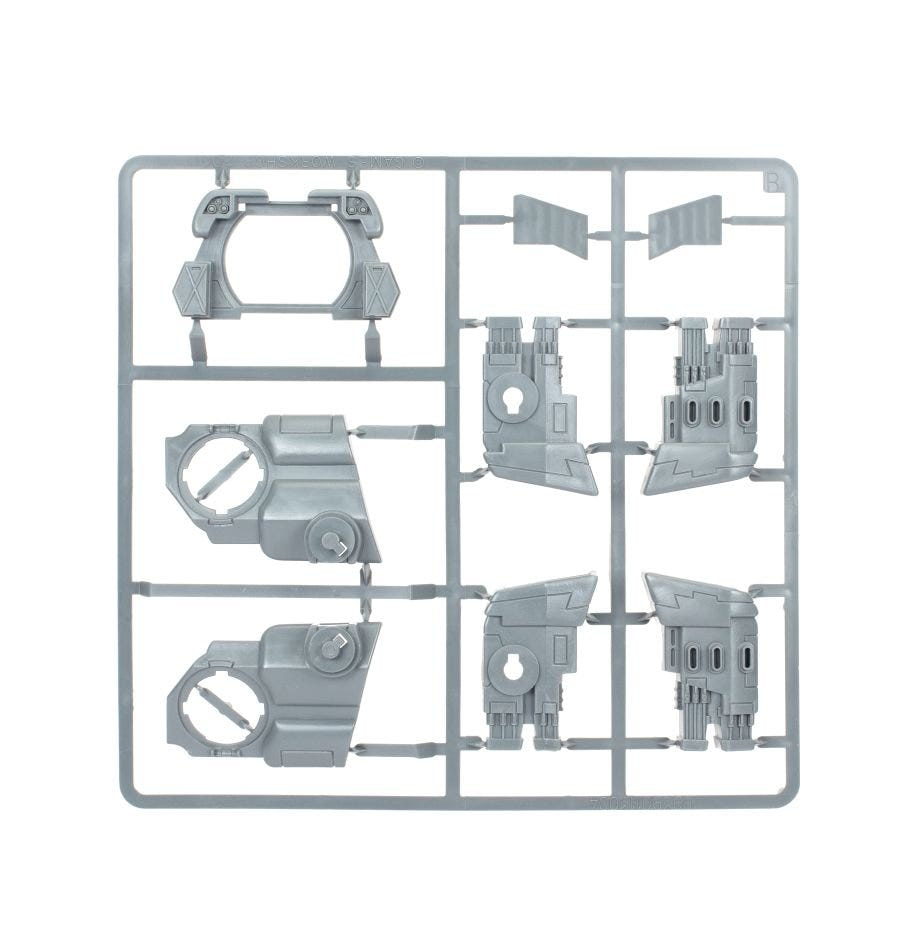 T'au Empire Devilfish unpainted plastic sprue, frame 3 of 4