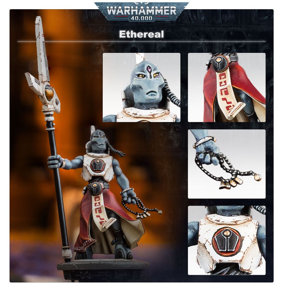 T'au Empire: Ethereal model detail - Loaded Dice