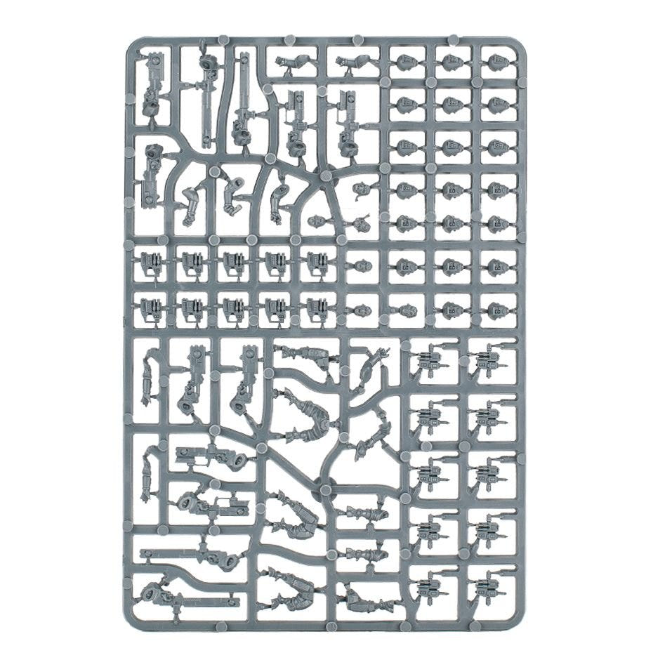 T'au Empire Fire Warriors unpainted plastic sprue, frame 3 of 3