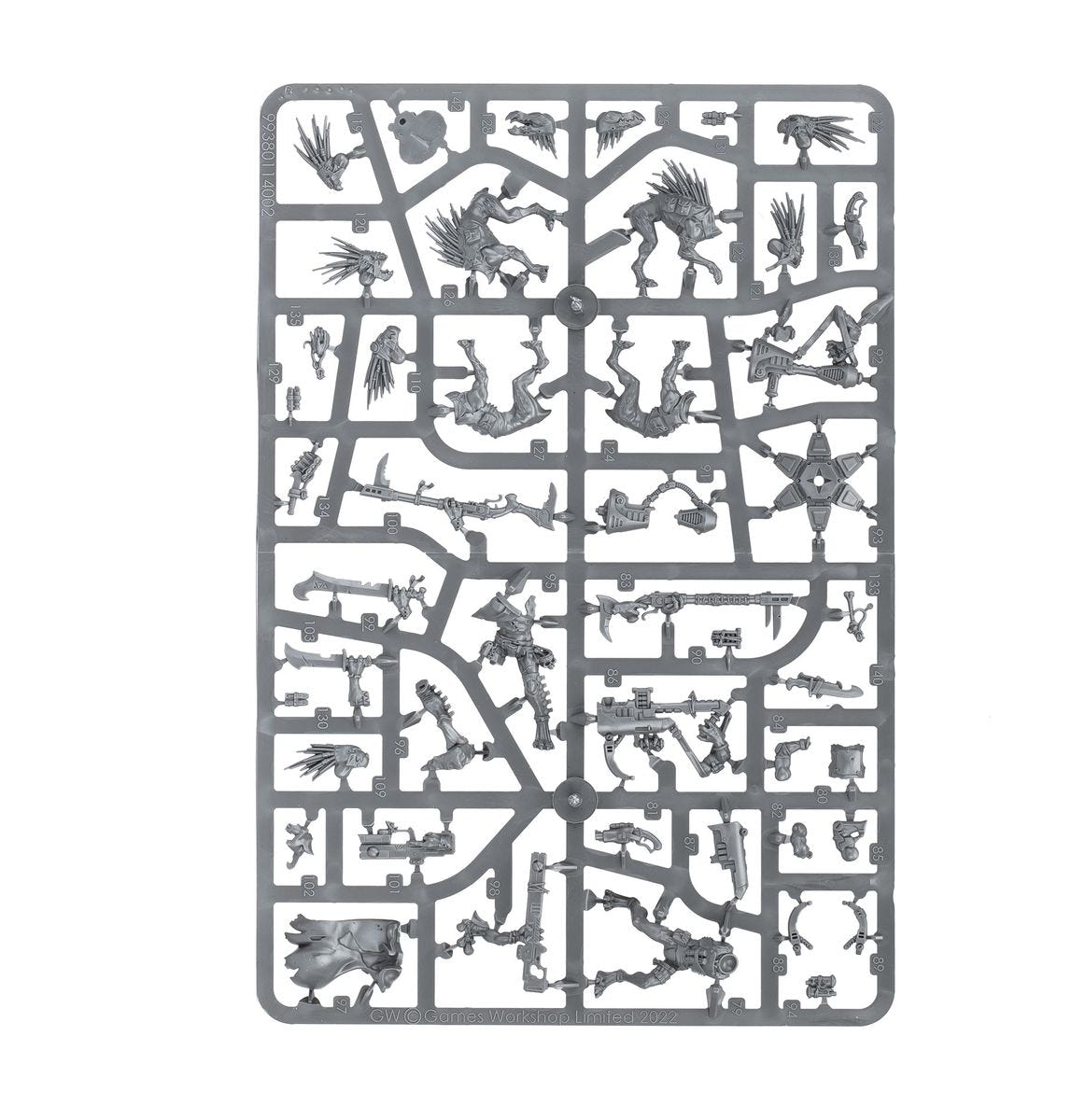 T'au Empire Kroot Farstalkers unpainted plastic sprue, frame 3 of 3