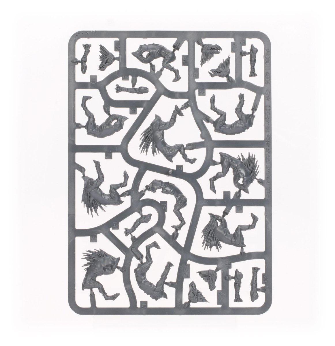 T'au Empire Kroot Hounds unpainted plastic sprue, frame 1 of 1