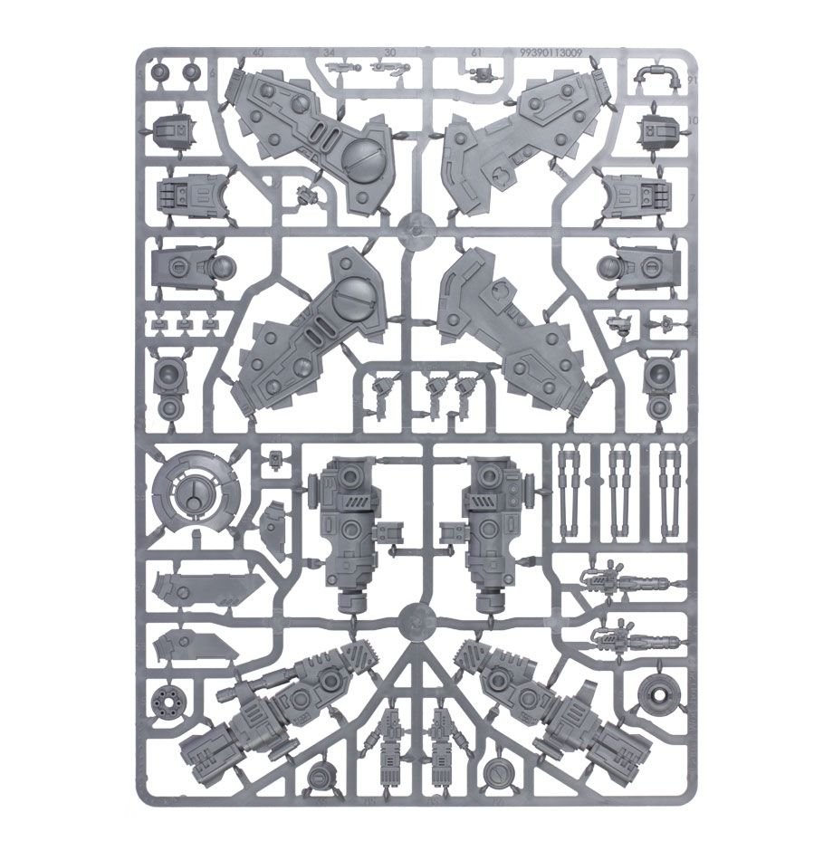 T'au Empire: Riptide Battlesuit sprue contents - Loaded Dice
