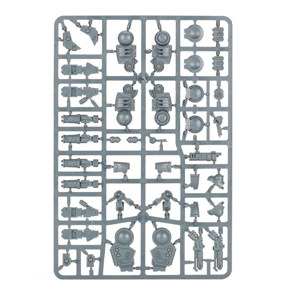 Games Workshop T'au XV95 Ghostkeel Battlesuit unpainted plastic sprue, frame 2 of 3