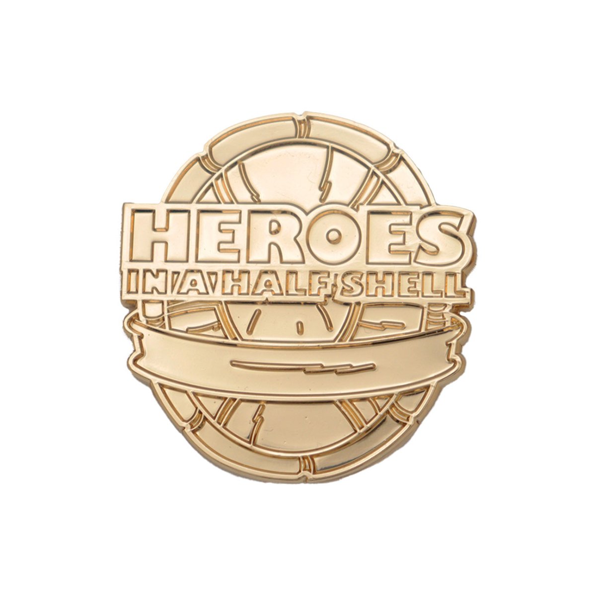 Rare gold-coloured Heroes in a Half Shell TMNT mystery pin badge by Fanattik